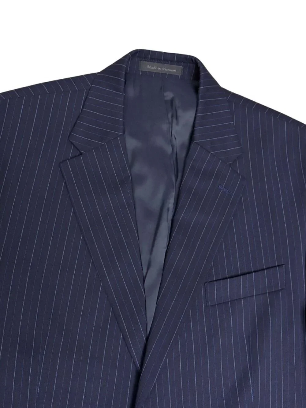 CHAPS Pinstripe SUIT WOOL Blue Business Designer Blazer & Pants Mens 42R